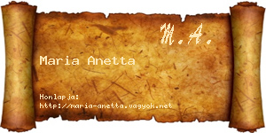 Maria Anetta névjegykártya
